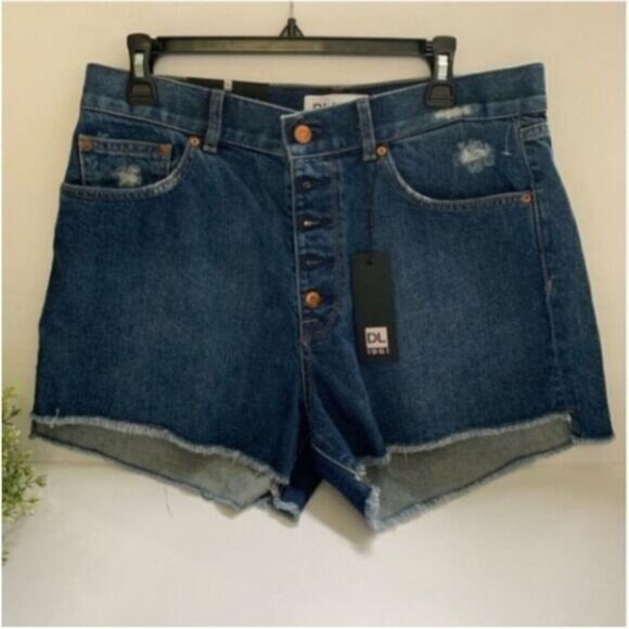 DL1961 Womens Denim Short Size 33 Apollo High Rise Bandwagon Buttons Fly - Picture 1 of 7